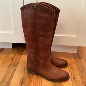 Frye Melissa Button 2 Tall Cognac Size 8